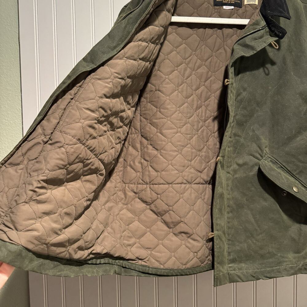 Alpha Industries Imogene Willie Wax Field Jacket Quilted Lining Forest Green Med - Picture 5 of 10